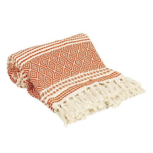 SASHAA WORLD Geometric Blanket | Throw for Living Room, Sofa, Bed, Chair, Picnic & Used for Gift | Red and White Blanket | 1200g, 125x150 cm - Image 4