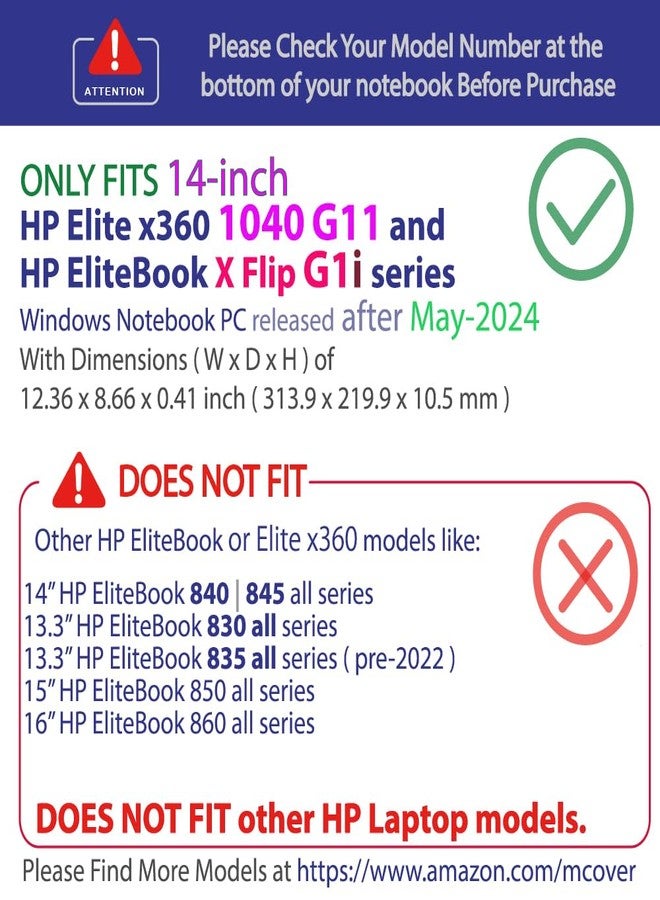 mCover ONLY Compatible with HP Elite x360 1040 G11 2-in-1 Series Windows Laptop (NOT for other HP Models) Purple - Image 2