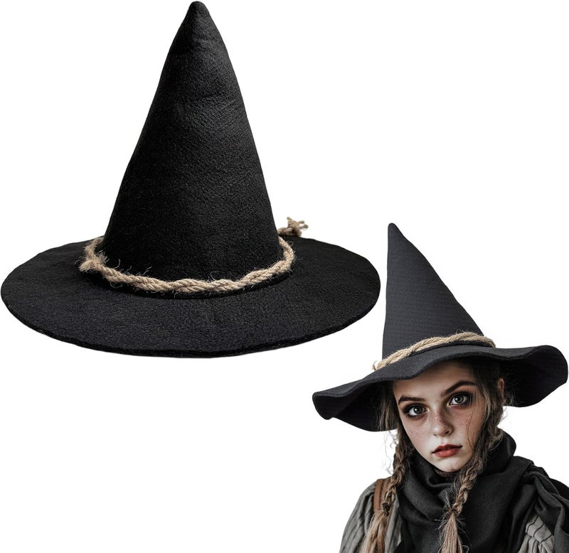 gagift world Scarecrow Hat, Novelty Black Witch Wizard Hillbilly Oktoberfest Peasant Hats Costume Accessory for Halloween - Image 1
