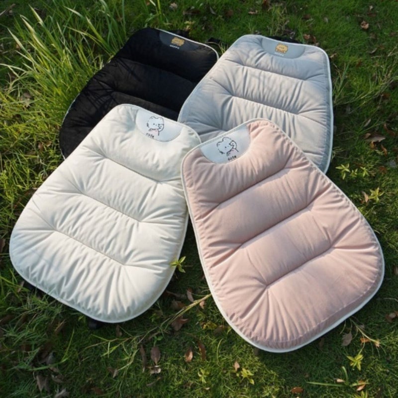 White Winter Car Seat Covers Universal Non Slip Front Two Piece Set - Image 4