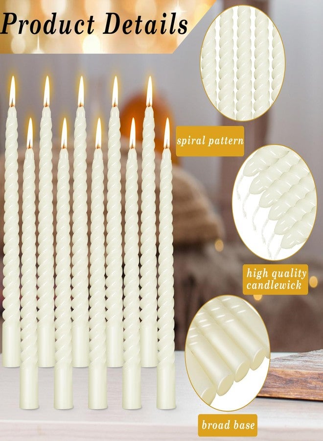 Tivcck Twist Taper Candles, 10Inch White Spiral Dripless Dinner Candles (8Pcs) - Image 3