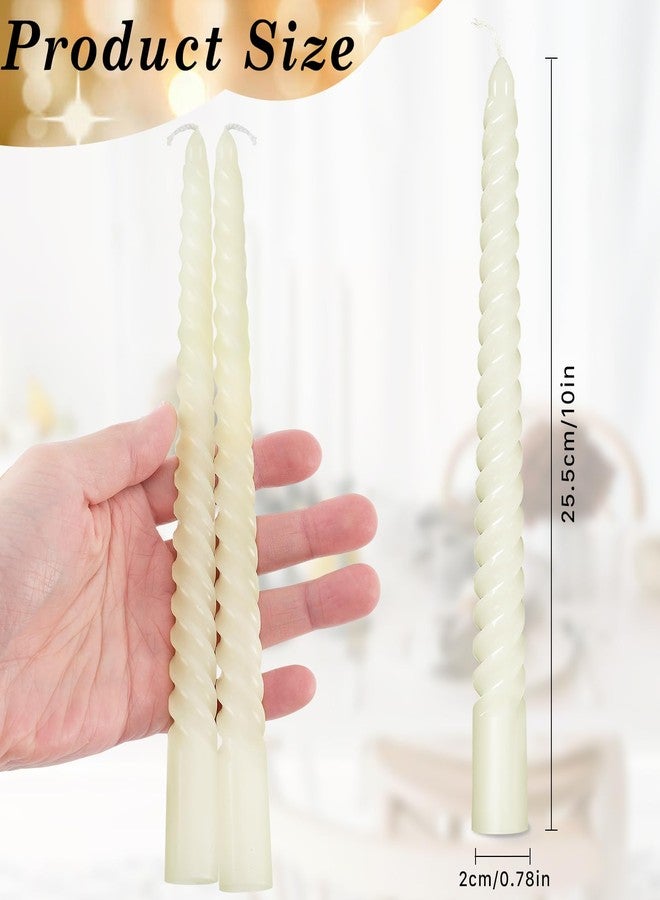 Tivcck Twist Taper Candles, 10Inch White Spiral Dripless Dinner Candles (8Pcs) - Image 2