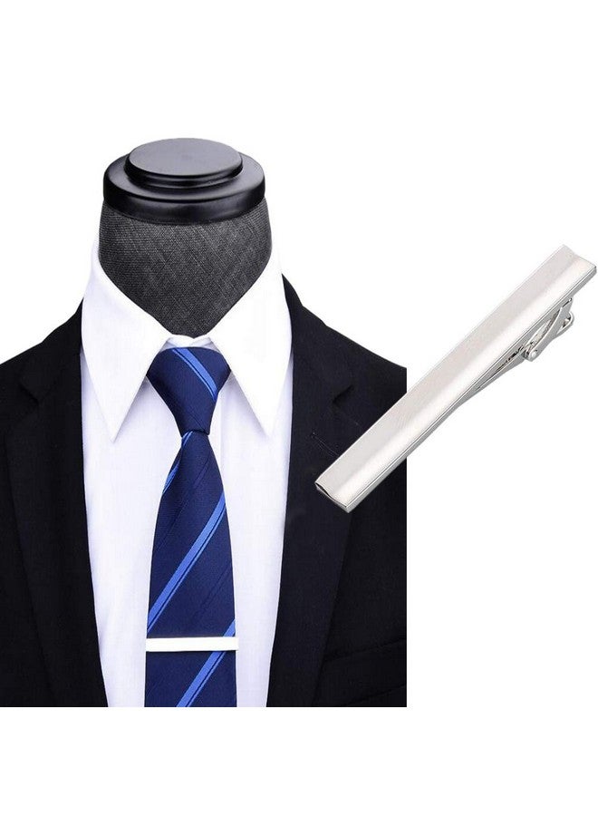 Elandy Men Metal Silver Tone Simple Necktie Tie Bar Clasp Clip (Sliver)  - Image 4