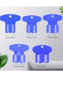 Y&D Faucet Aerator Key Removal Wrench Tool with 5 Sizes M16.5 18.5 21.5 22.5 24 Recessed Sink Wrenches for Cache Aerators Filter Screen Nozzle Accessories BLUE  - Image 2