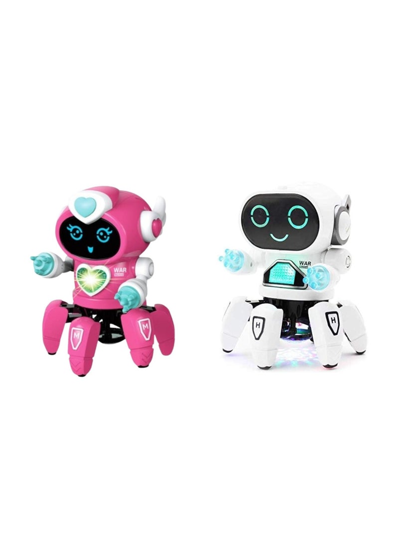 TOY GARDEN 2 IN 1 SGT-Bot Robot Pioneer Colorful Lights and Music All Direction Movement Dancing Robot Toys for Boys and Girls (WHITE+PINK)  - Image 1