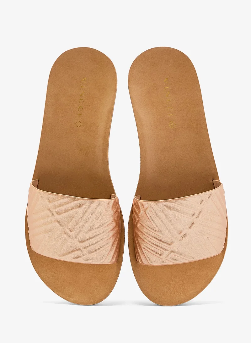 Vincci Gold Open Toe Flat Sandals for Women | Best Price UAE
