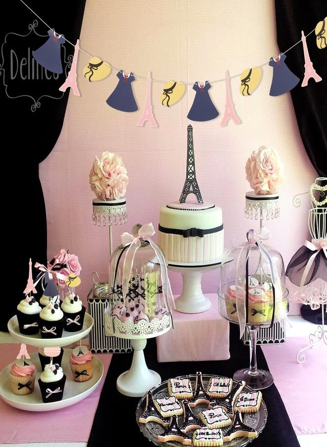 HIKLO Girl in Paris Banner - French Theme Birthday Party Decoration for Baby Girl, French Baby Shower Party Supplies, Eiffel Tower Garland Cake Smash Photo Props, French Birthday Garland - Image 3