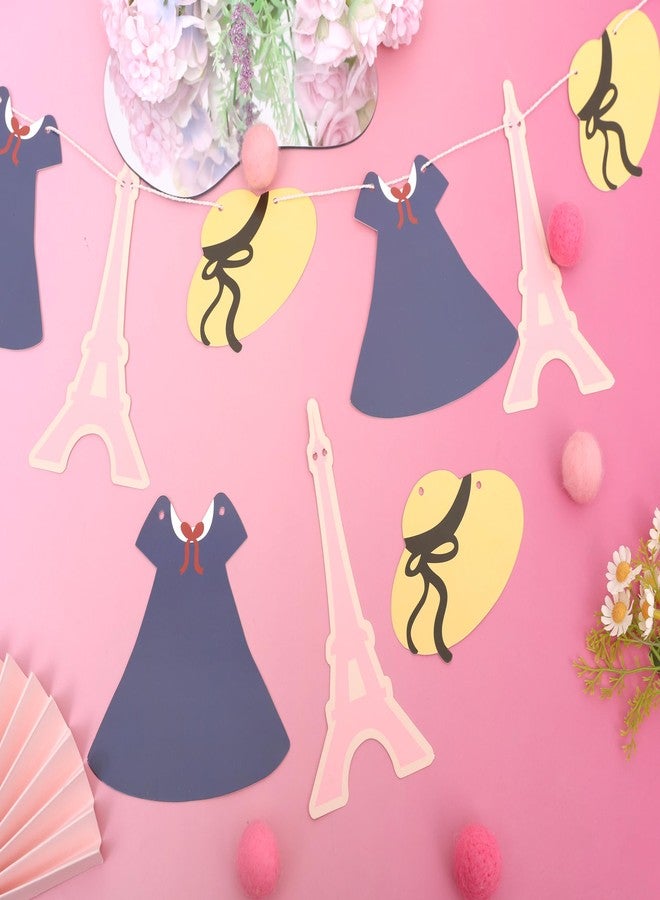 HIKLO Girl in Paris Banner - French Theme Birthday Party Decoration for Baby Girl, French Baby Shower Party Supplies, Eiffel Tower Garland Cake Smash Photo Props, French Birthday Garland - Image 5