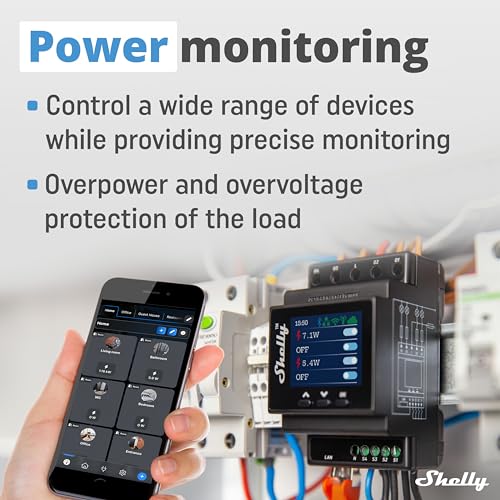 Shelly Pro 4PM | Wi-Fi & LAN, 4-Channel Smart Relay with Power Metering | Home Automation | Compatible with Alexa & Google Home | iOS Android App| Remote Appliances Control and Monitoring - Image 4