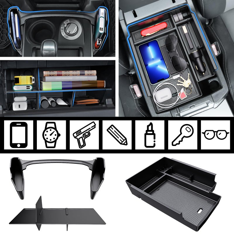DIAMOOKY 3PCS Center Console Organizer Compatible with Toyota 4Runner 2024 2023 2022 2021 2020 2019-2010 Glove Box Organizer Gear Shift Tray Armrest Storage Box 5th Gen 4 Runner Accessories - Image 2