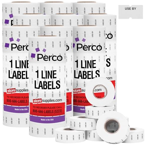 Perco Use by 1 Line Labels 10 Sleeve 80000 Labels for Perco Lite X Plus and Pro 1 Line Date Guns