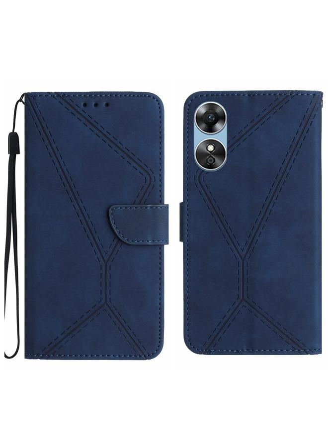 S-TOP Case For OPPO A17 / A17K Stitching Embossed Leather Phone Case - Image 1