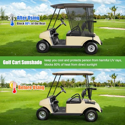 10L0L Golf Cart Sun Shade Cover for Club Car DS Precedent and EZGO TXT RXV, UV Heat Resistant Sunshade Curtain - Image 4