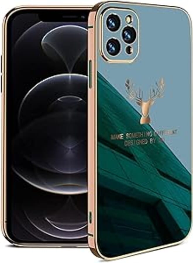 GOLDEN MASK For iPhone 13 Pro Max GKK Silicone Case Elliptical Camera Cover (Green)