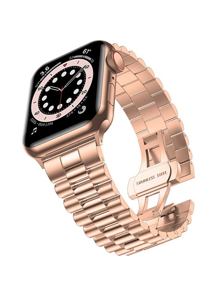 Replacement Band Compatible with Apple Watch 41mm,Stainless Steel Solid Strap Metal Bracelet for Apple Watch Series 7/ - Image 1