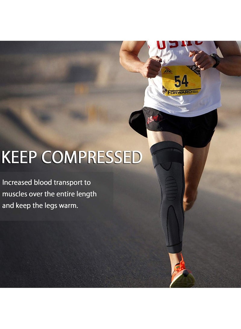 GoodTool Full Leg Compression Sleeves Long Knee Brace Knee Support Protector With Adjustable Long Knee Support For Arthritis Tendonitis Meniscus Tear ACL For Men And Woman - Image 2
