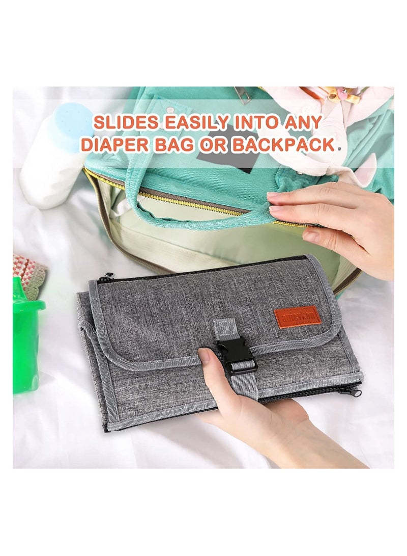 Portable Diaper Changing Pad, Baby Changing Mat with Smart Wipes Pocket, Waterproof Changing Station Kit, Foldable Changing Pad for Baby Shower, Travel, Walking  - Image 5