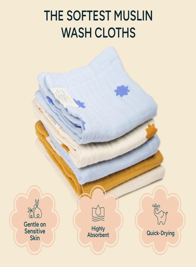 NINTARABABY So-Softs Muslin Wash Cloths - Ultra-Soft, Hypoallergenic, Highly Absorbent, Multi-Purpose Baby Cloths, Quick-Drying, 10" x 10", Gifts for Babies, Infants & Toddlers, Pack of 3 - Image 2