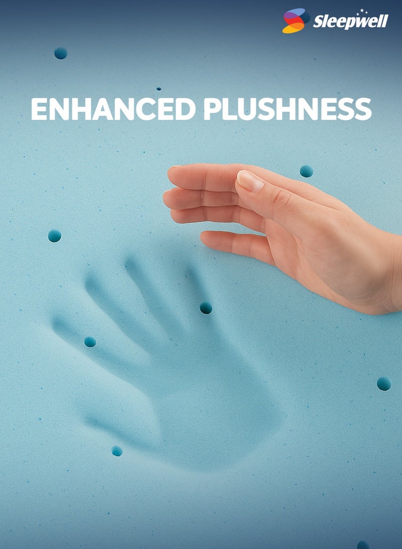 Sleepwell سليب ويل نيكسا بريميوم | رغوة ريسيتك | حجم سرير كينغ | متوسط الصلابة | تقنية نيم فريش | مرتبة مضادة للهبوط (200L x 180W x 25H سم) - Image 2