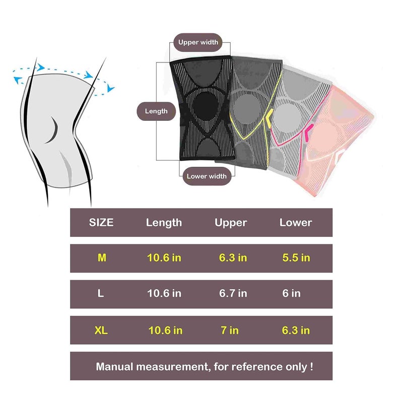 cheekyglo KN01 Knee Brace For Women & Men Knee Sleeve For Pain Compression Knee Protector Support 1 Pair (Pink, Medium)Medium Pink - Image 4
