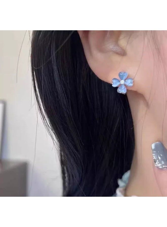 Goolsky Blue Flower Stud Earrings – Summer New Minimalist Elegant Earrings for Women - Image 5