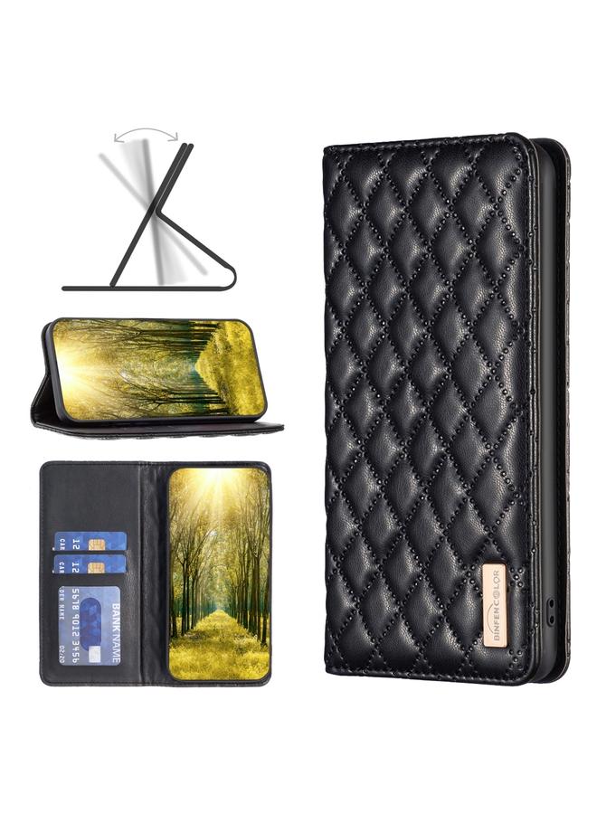 S-TOP Case For OPPO A98 5G Diamond Lattice Magnetic Leather Flip Phone Case - Image 1