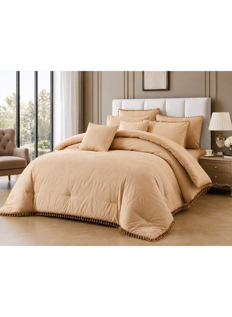 8-piece summer jacquard double bed set with luxurious lace – elegant design and a regal touch for a sophisticated bedroom - Image 4