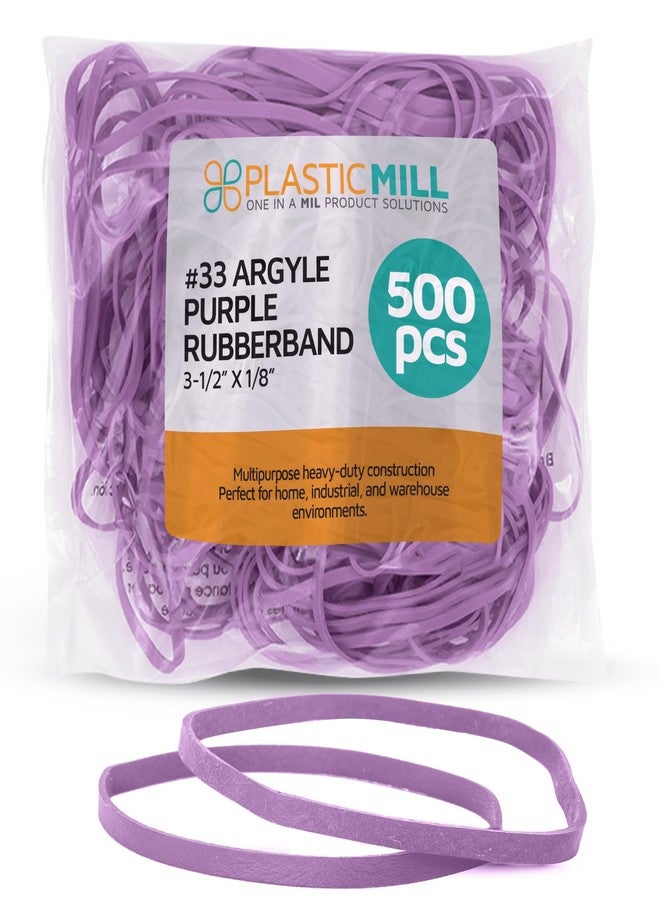 PlasticMill Rubber Bands - #33 Size - Argyle Purple Rubberbands - 1LB/500 Count - Image 1