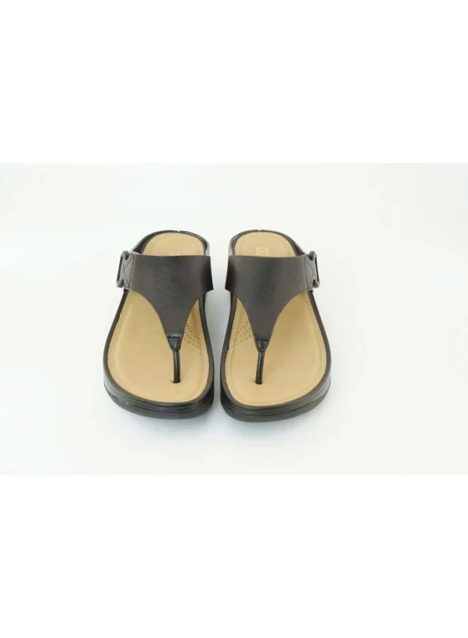 Zayna Black 221-368 Zayna Women's Adjustable Thong Wedge Slip on 25ABT101 Black for Women | Best Price UAE