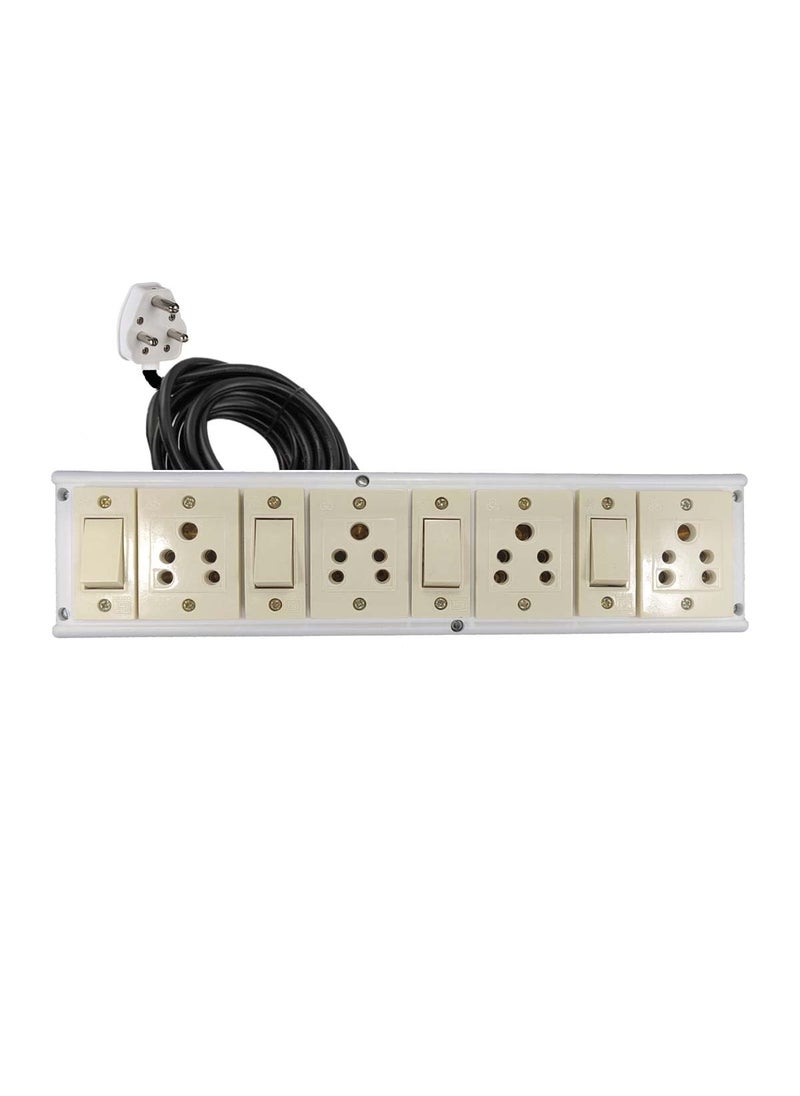 Generic 6A Electrical Extension Cords 4 Socket with Separate switches Heavy Duty 3 Mter Cord  - Image 1