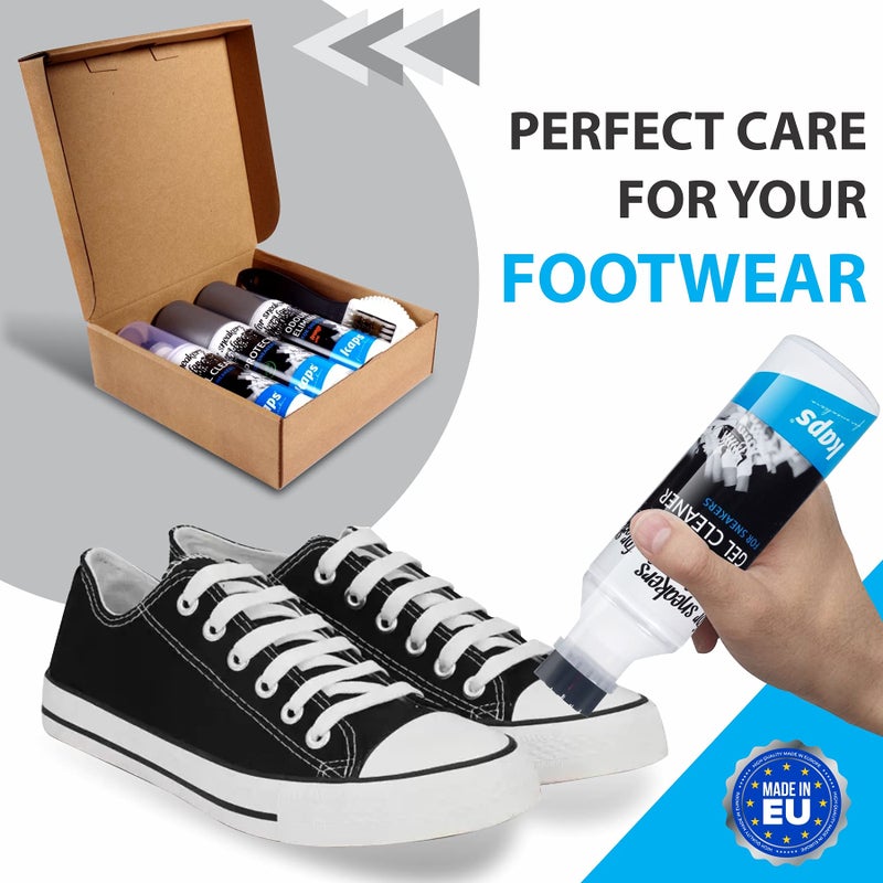 Kaps 4 Sneakers Shoe Care Cleaning Kit - Sneakers Gel Cleaner, Water Repellent Protector Spray, Odour Eliminator 100 ml, Nubuck and Suede Brush â€“ Suitable for Trainer, Suede, Leather, and Nubuck Shoes - Image 2