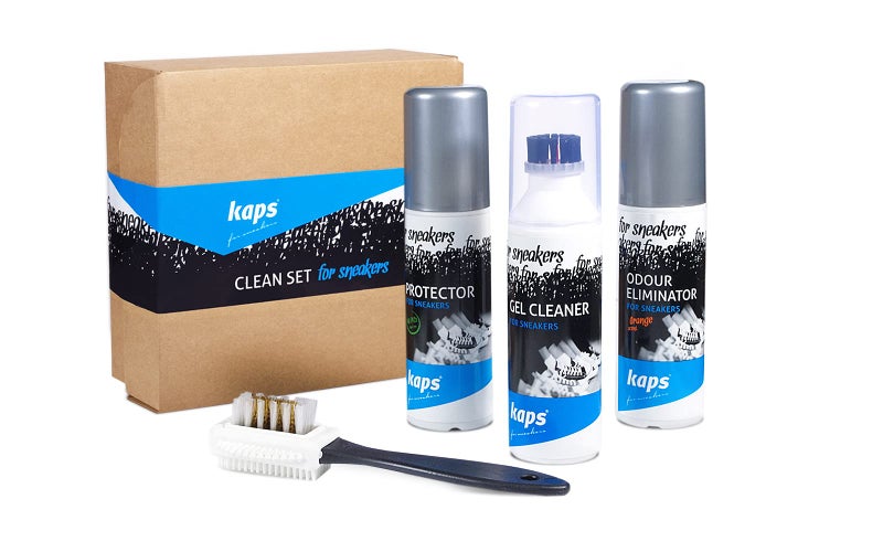 Kaps 4 Sneakers Shoe Care Cleaning Kit - Sneakers Gel Cleaner, Water Repellent Protector Spray, Odour Eliminator 100 ml, Nubuck and Suede Brush â€“ Suitable for Trainer, Suede, Leather, and Nubuck Shoes - Image 1