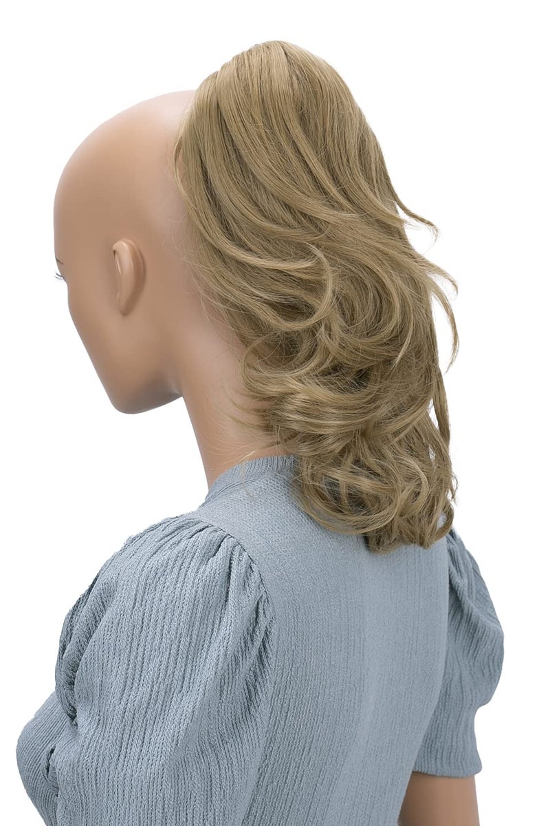 CAISHA 14 Wavy Clip On Ponytail With Butterfly Clip Hairpiece Heatresistant Synthetic Fibres Natural Blonde H104