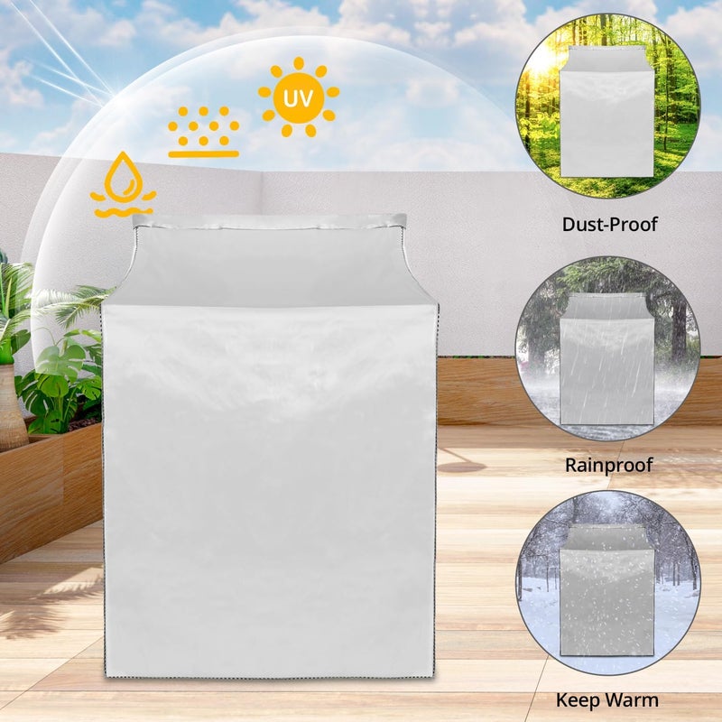 QWORK Washer and Dryer Covers, 2 Pack Heavy Duty Waterproof Washing Machine Cover for Most Top Load or Front Load Machine, Dustproof, All Weather Protection, 29" W x 28" D x 43" H - Image 5