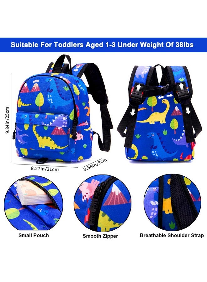 accmor Toddler Harness Backpack Leash, Baby Dinosaur Backpacks With Anti Lost Wrist Link, Cute Mini Child Harnesses Leashes For Walking, Keep Kids Close Back Pack Rope Tether Rein For Boys Girls(Blue)  - Image 2