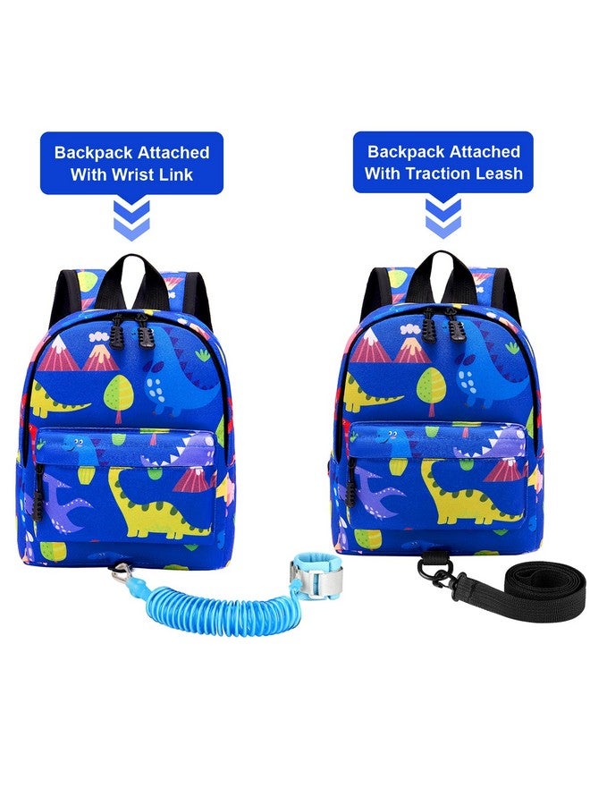 accmor Toddler Harness Backpack Leash, Baby Dinosaur Backpacks With Anti Lost Wrist Link, Cute Mini Child Harnesses Leashes For Walking, Keep Kids Close Back Pack Rope Tether Rein For Boys Girls(Blue)  - Image 4