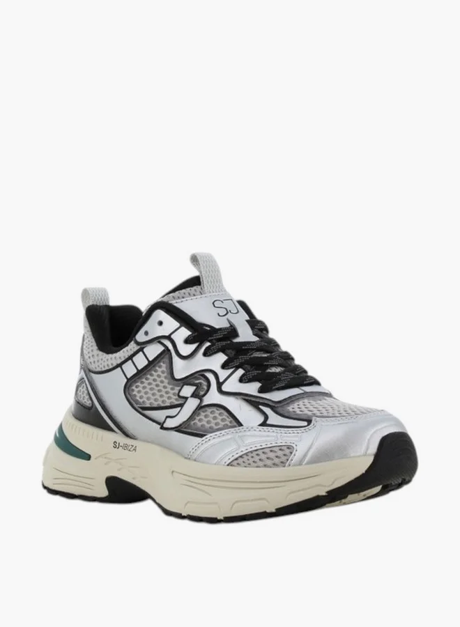 اس جي SJ Women's Panelled Lace-Up Sneakers