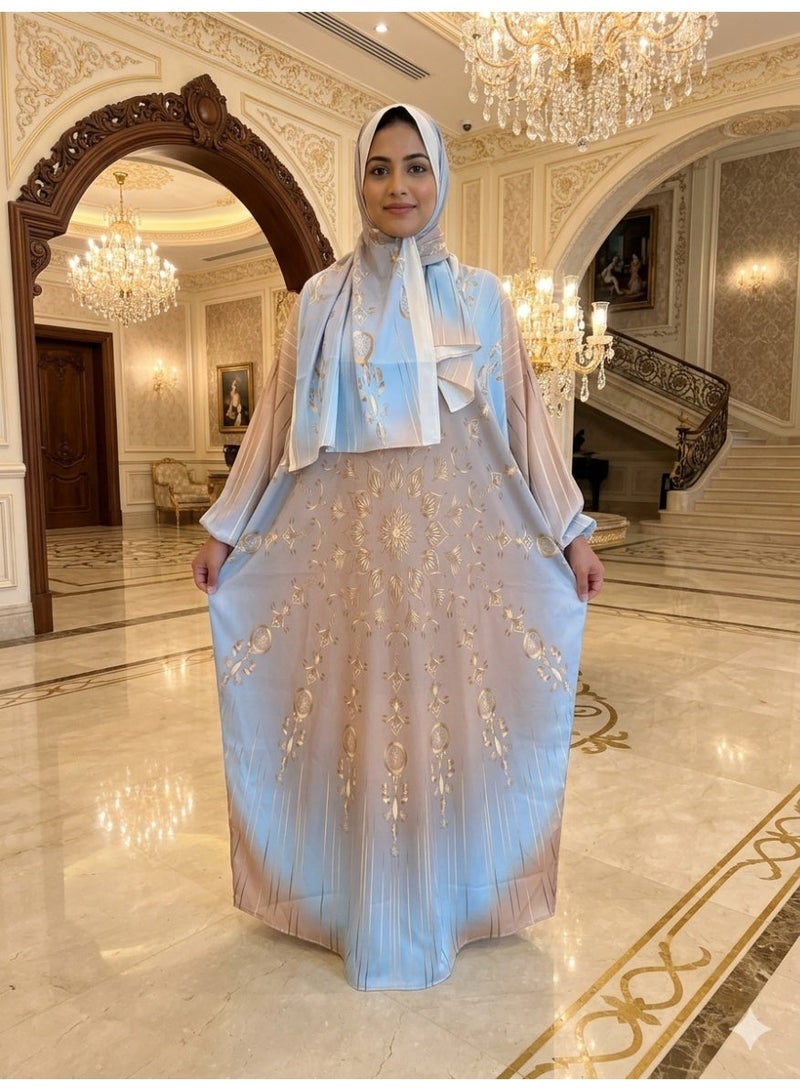 prayer isdal with gold embroidery,soft fabric,160cm length,one size - Image 1