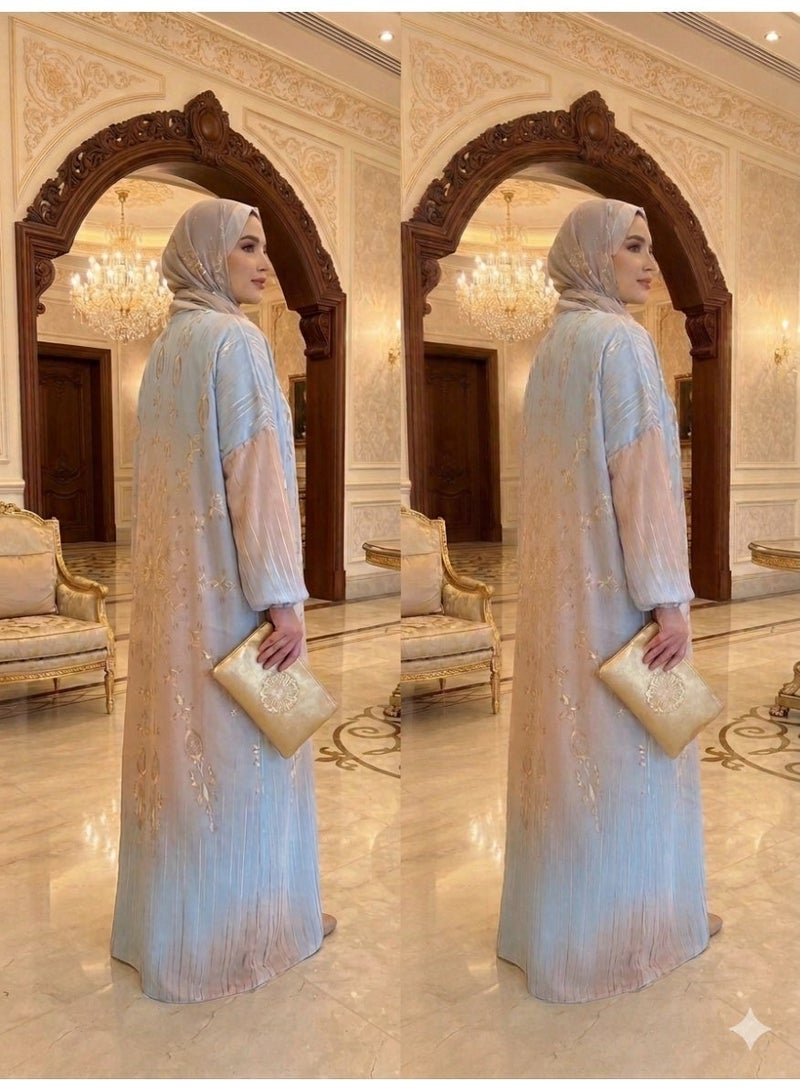 prayer isdal with gold embroidery,soft fabric,160cm length,one size - Image 2