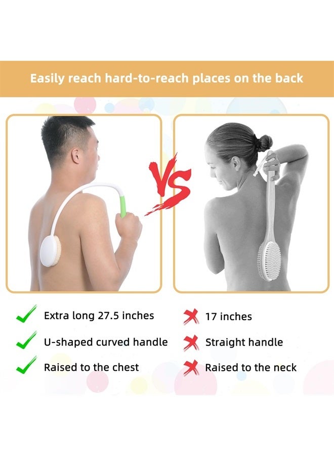Fanwer 27.5in Back Scrubber for Shower,Back Brush for Shower for Men Women with Long Handle,Bath Brush Body Lazy Back Long Handle for Shower Elderly - Image 1