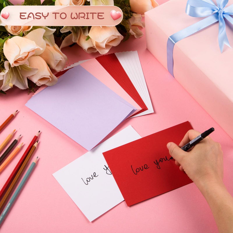 FOBSME 200 Sheets 5x7" Valentine's Day Cardstock Paper Blank 250gsm/92 lb Thick Paper Printable Heavyweight Card Stock Paper for Wedding Invitations,Greeting Cards, Postcards(Red, White, Pink, Purple) - Image 4