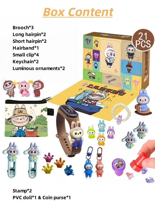 LABUBU LABUBU Christmas Blind Box,Includes Cartoon Figures, Keychains, Stamps and Accessories for Party Toy Ornaments Decoration, Xmas Countdown Advent Calendar Gift for Girls,Boys & Kids  - Image 2