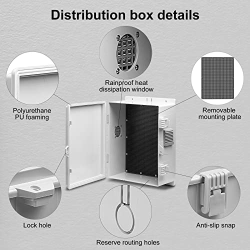 Namunanee Outdoor Electrical Junction Box, ABS Water Resistant Enclosure with Internal Mounting Panel & Hinged Cover, 9.2" H* 7" L* 4.6" W - Image 4