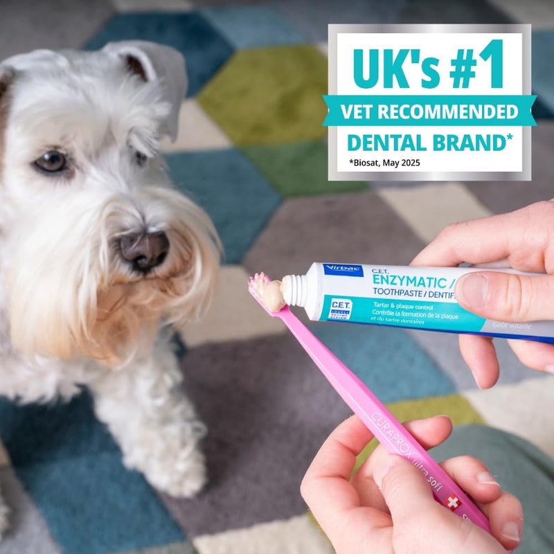 Virbac C.E.T. Oral Hygiene Kit for Cats and Dogs | 3 Piece Set with Dual Ended Toothbrush, Fingerbrush, and Poultry Flavor 2.5 oz tube of Toothpaste | Remove Plaque & Tartar Buildup - Image 2