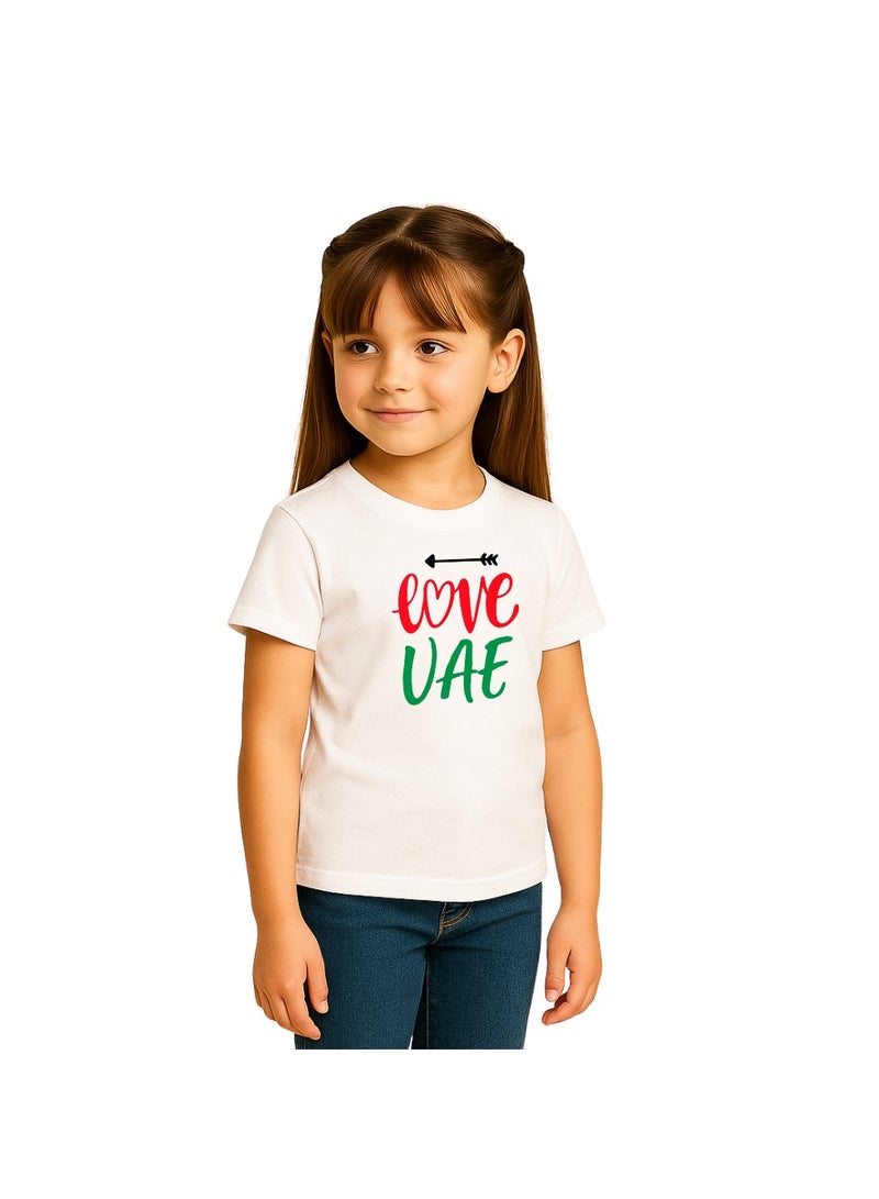 UAE Celebrating National Day Printed Kids Round Neck T-Shirt for Girls - Image 2