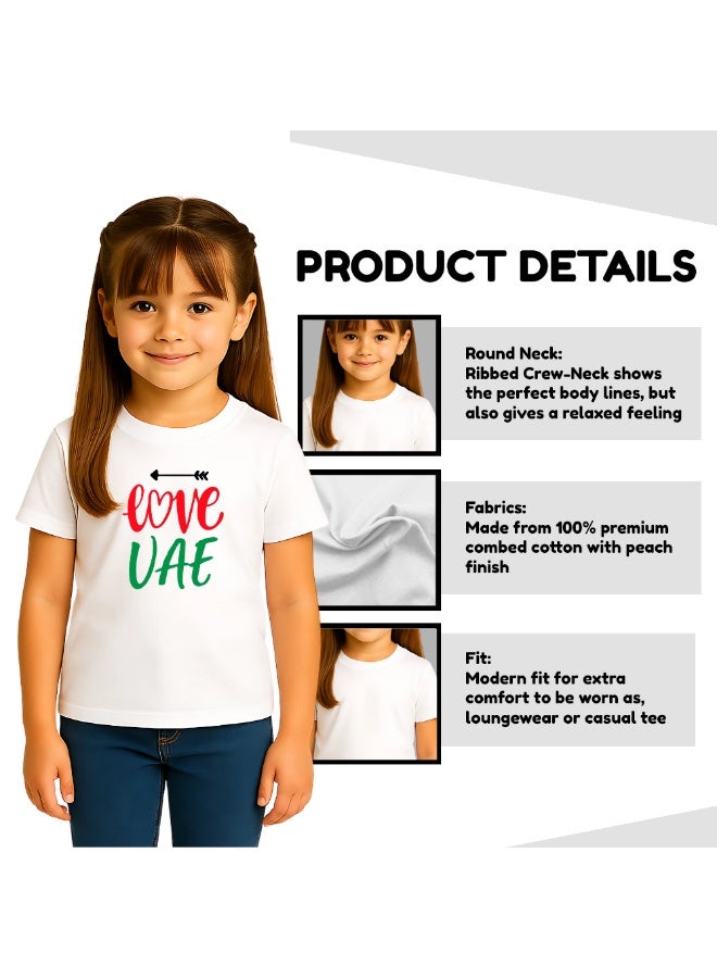 UAE Celebrating National Day Printed Kids Round Neck T-Shirt for Girls - Image 3