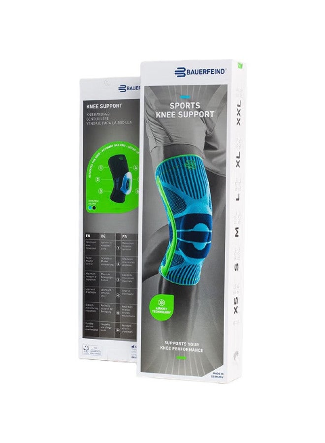 Bauerfeind Baoer German Original Sports Knee Brace, Summer Basketball Running Meniscus Knee Support, Blue L, Single Pack - Image 3