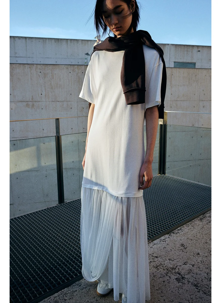 اتش اند ام Mesh-Detail T-Shirt Dress