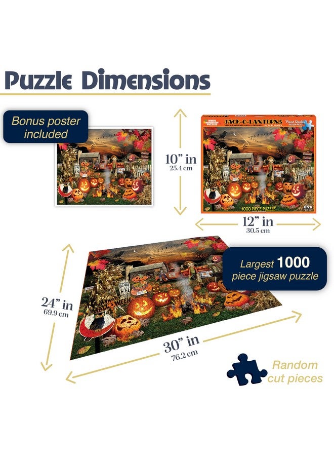 White Mountain Jack O Lanterns Halloween Puzzles 1000 Pieces Pumpkin Puzzle for Fall and Autumn - Image 3