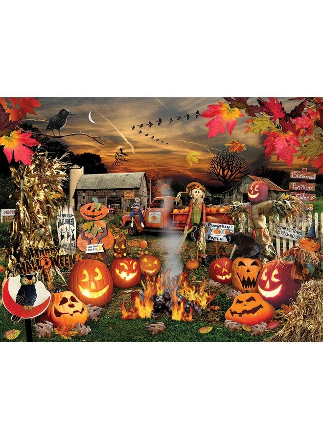 White Mountain Jack O Lanterns Halloween Puzzles 1000 Pieces Pumpkin Puzzle for Fall and Autumn - Image 1